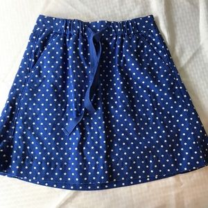 J.Crew blue polka dot skirt